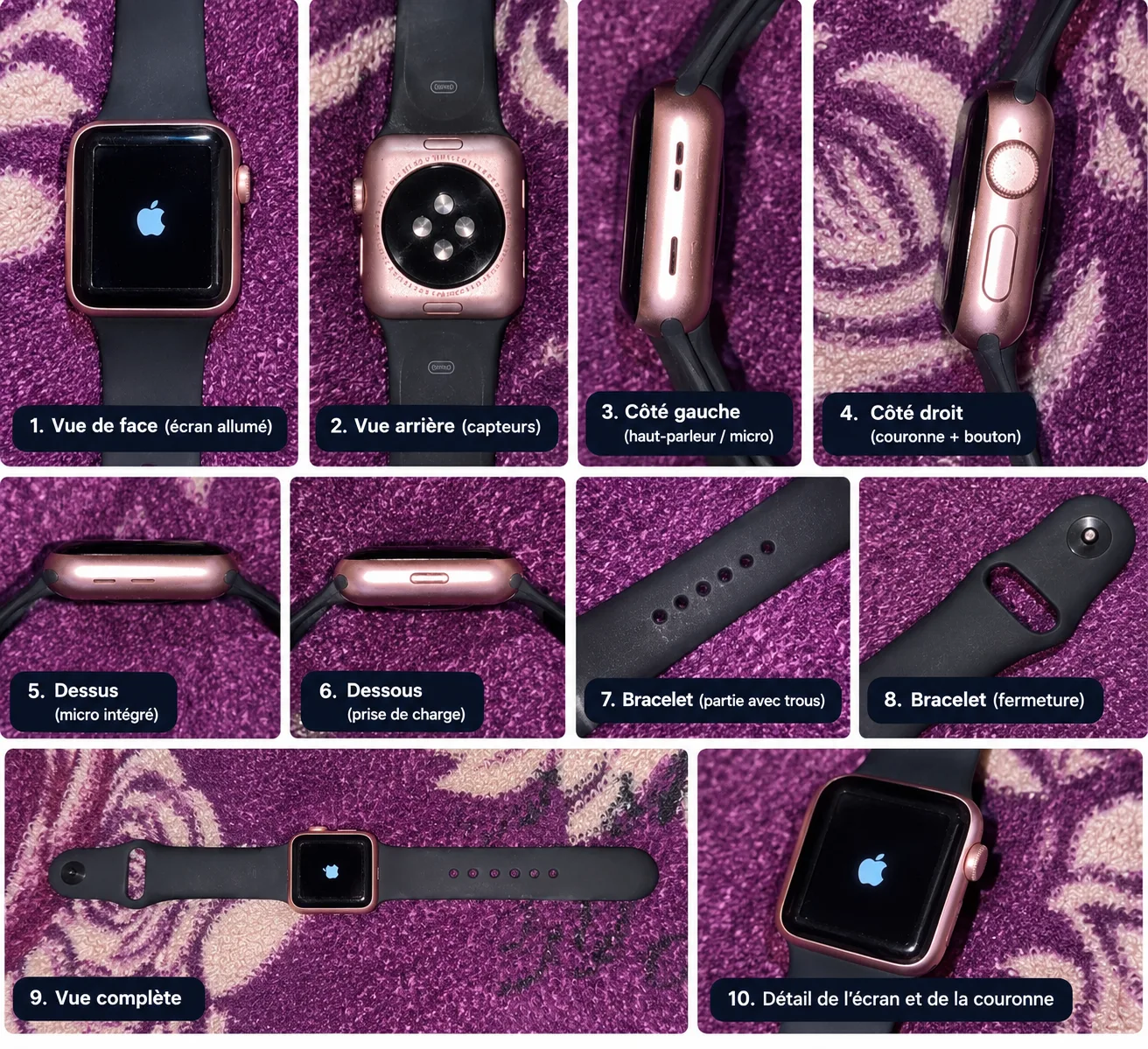 Photo 2 de * Texte de l’annonce: نسخي هاد النص: Apple Watch Series 1 38mm للبيع. الحالة مزيانة بزاف وما فيها ح