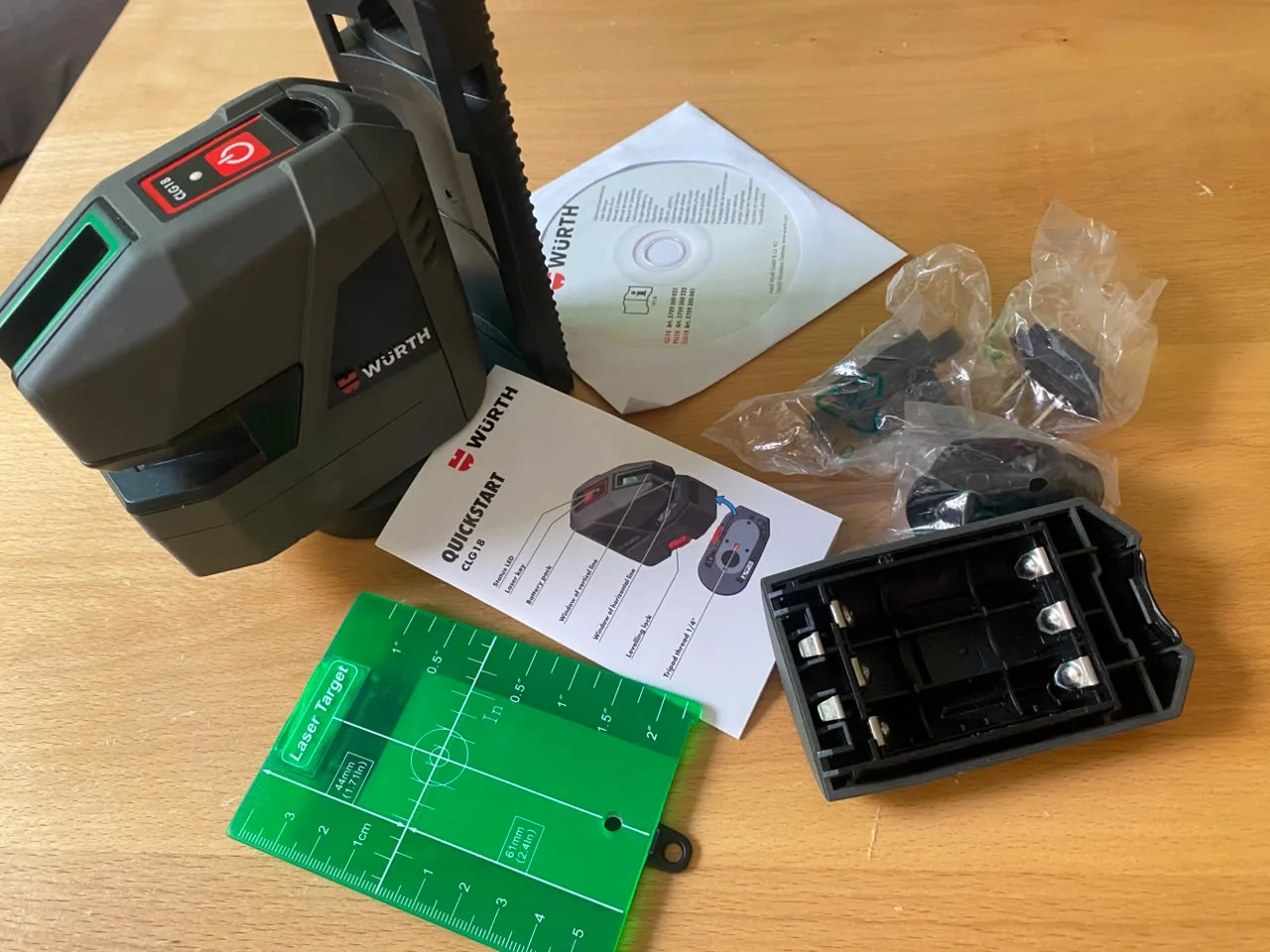 Photo de Laser croix vert Würth CLG 18 – Kit complet