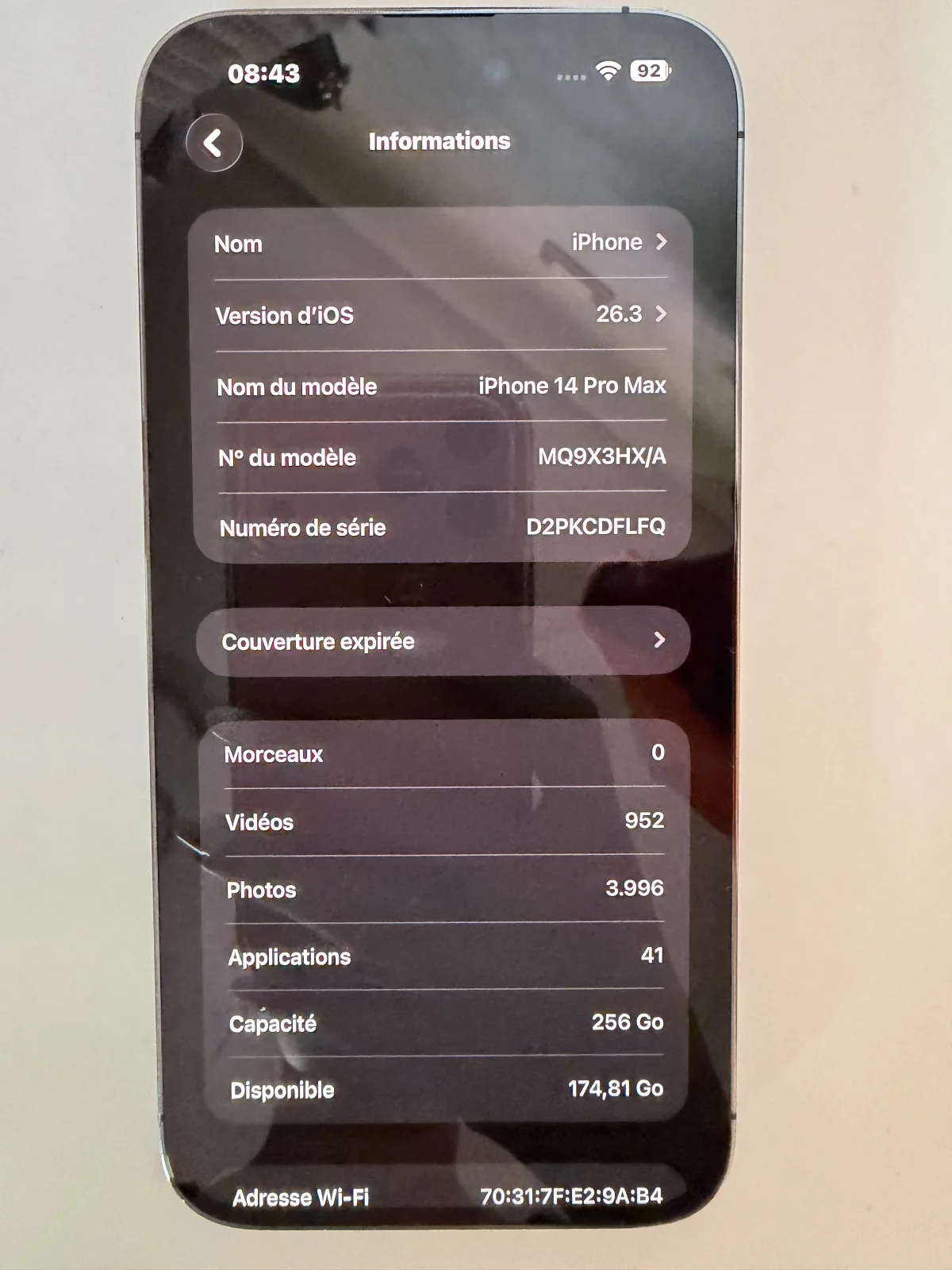 Photo 1 de iPhone 14 Pro Max 256 Go – Violet